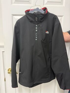 Abu Garcia Men's Black Softshell Jacket with Red Trim